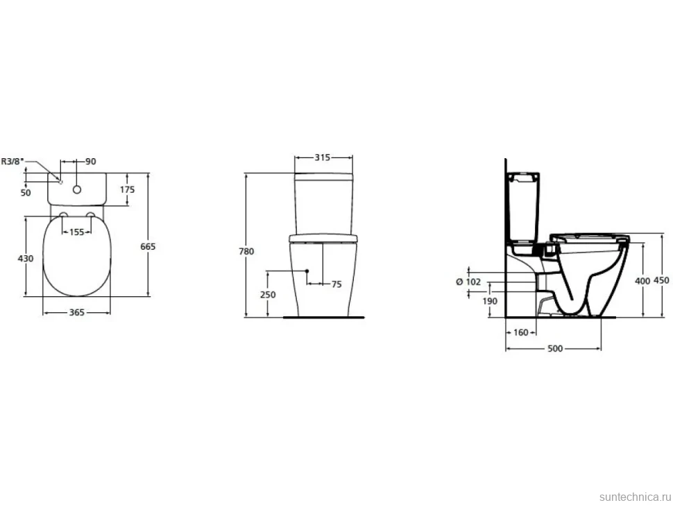 Унитаз-компакт напольный Ideal Standard Connect AquaBlade E042901