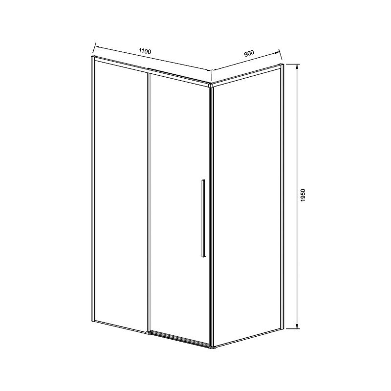 Душевой уголок Vincea Slim-N VSR-4SN9011CLG 110х90, профиль брашированное золото, стекло прозрачное
