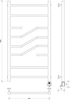 Полотенцесушитель электрический Secado Риволи 4603777458010 105x55 см, подключение справа, глянцевый хром, лесенка
