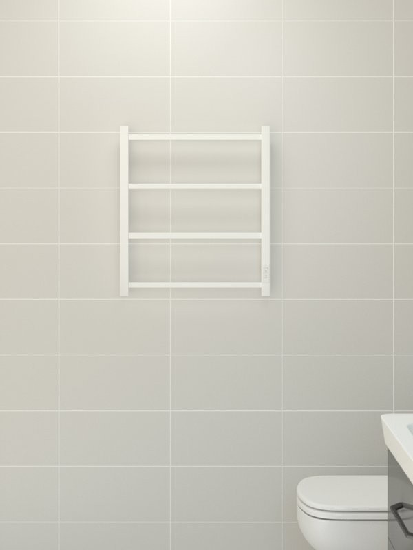 Полотенцесушитель электрический Стилье Формат 26 30526-6050 60x55 см, подключение справа, скрытое подключение справа, матовый белый, лесенка