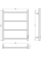 Полотенцесушитель электрический Стилье Формат 26 30526-6050 60x55 см, подключение справа, скрытое подключение справа, матовый белый, лесенка