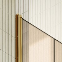 Душевая дверь в нишу Maybahglass MGD-433-3 80 см, профиль матовое золото, стекло бронза матовая