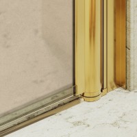 Душевая дверь в нишу Maybahglass MGD-433-3 80 см, профиль матовое золото, стекло бронза матовая
