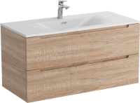 Тумба с раковиной BelBagno Etna 100 rovere bianco, раковина BB-8099-100