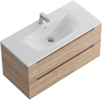 Тумба с раковиной BelBagno Etna 100 rovere bianco, раковина BB-8099-100
