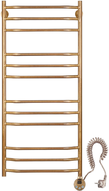 Полотенцесушитель электрический Secado Агата 2 125x55 см, подключение справа, бронза, лесенка, латунь