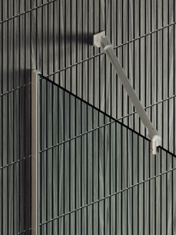 Душевая перегородка Maybahglass MGD-714-5у 119 см, профиль хром матовый, стекло прозрачное