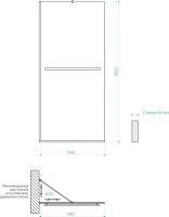 Душевая перегородка Maybahglass MGD-714-5у 119 см, профиль хром матовый, стекло прозрачное