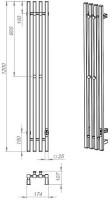 Полотенцесушитель электрический EWRIKA Пенелопа P4 120, графит