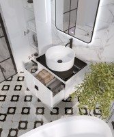 Мебель для ванной комнаты Grossman Norma 60 подвесная, белый глянец, столешница черная