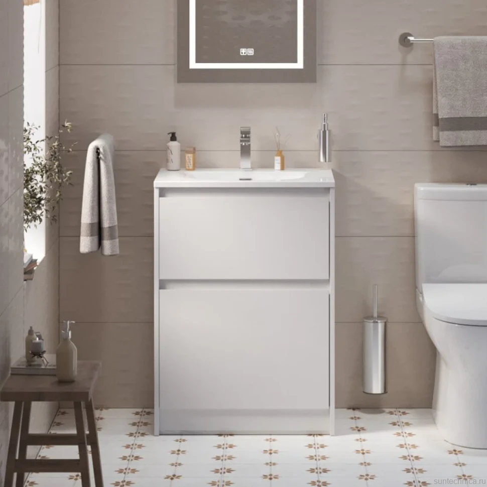 Тумба с раковиной BelBagno Kraft 39 70 напольная, bianco opaco, раковина BB-8099-3-70