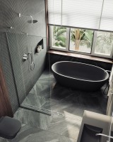 Душевая перегородка Maybahglass MGD-1352-5у 99 см, профиль хром матовый, стекло прозрачное