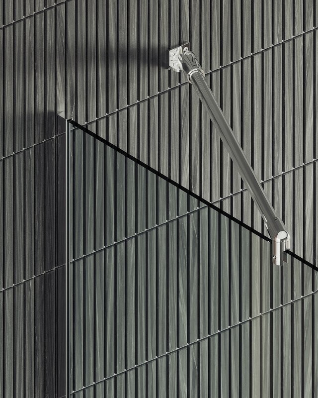 Душевая перегородка Maybahglass MGD-1352-5у 99 см, профиль хром матовый, стекло прозрачное