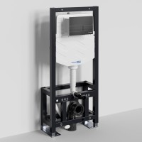 Система инсталляции для унитазов Wasserkraft Dill 61TLT.010.ME.MB04 с кнопкой смыва матовой черной