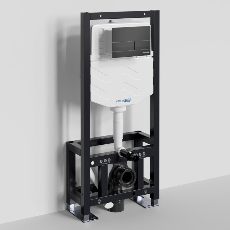 Система инсталляции для унитазов Wasserkraft Dill 61TLT.010.ME.MB04 с кнопкой смыва матовой черной