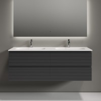 Тумба с раковиной Sancos Folk 140 подвесная, grey soft, раковина CN7022