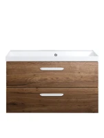 Тумба с раковиной BelBagno Aurora 90 rovere tabacco, ручки белый глянец