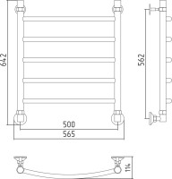 Полотенцесушитель водяной Стилье Аксиома-20 00662-6050 65x55 см, глянцевый хром, лесенка