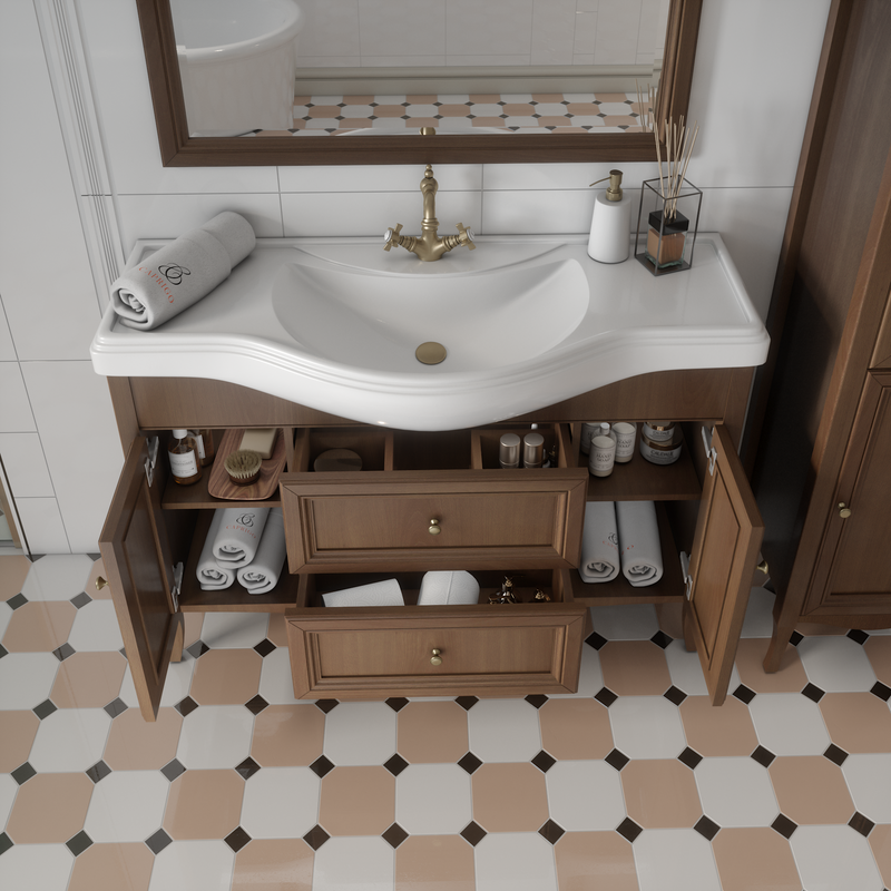 Тумба под раковину без столешницы Caprigo Лион 120 орех античный