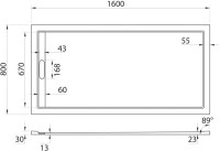 Поддон для душа Cezares TRAY-AS-AH-160/80-30-W 160x80, с сифоном, белый