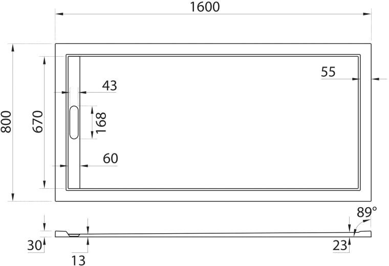 Поддон для душа Cezares TRAY-AS-AH-160/80-30-W 160x80, с сифоном, белый