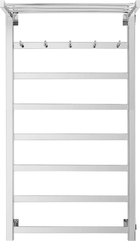Полотенцесушитель электрический Secado Корсико 1 КСП R 105x55 см, подключение справа, хром, лесенка, с полкой