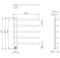 Полотенцесушитель электрический Wonzon & Woghand WW-AL345-MB черный матовый