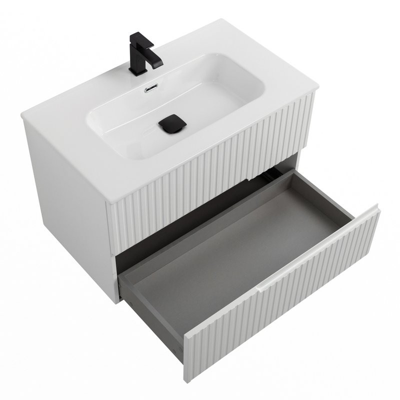 Мебель для ванной комнаты Cezares Duet 80 bianco opaco, раковина Cezares CZR-8095-80