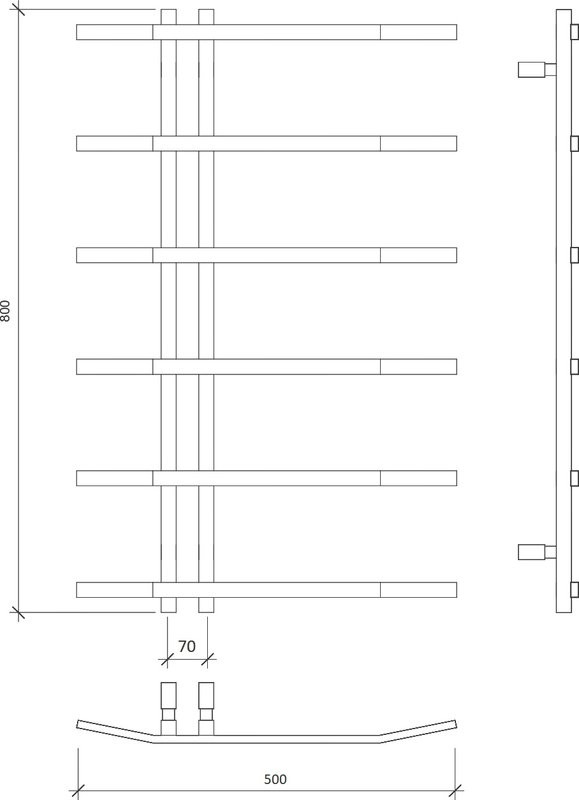 Полотенцесушитель водяной Secado Милето 80х7х50 80x50 см, черный матовый, лесенка