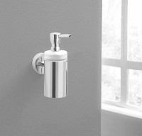 Набор Мыльница Hansgrohe Logis + Дозатор + Стакан + Полотенцедержатель 40512000 двойной + Полотенцедержатель 60 см + Ершик + Держатель с крышкой + Крючок