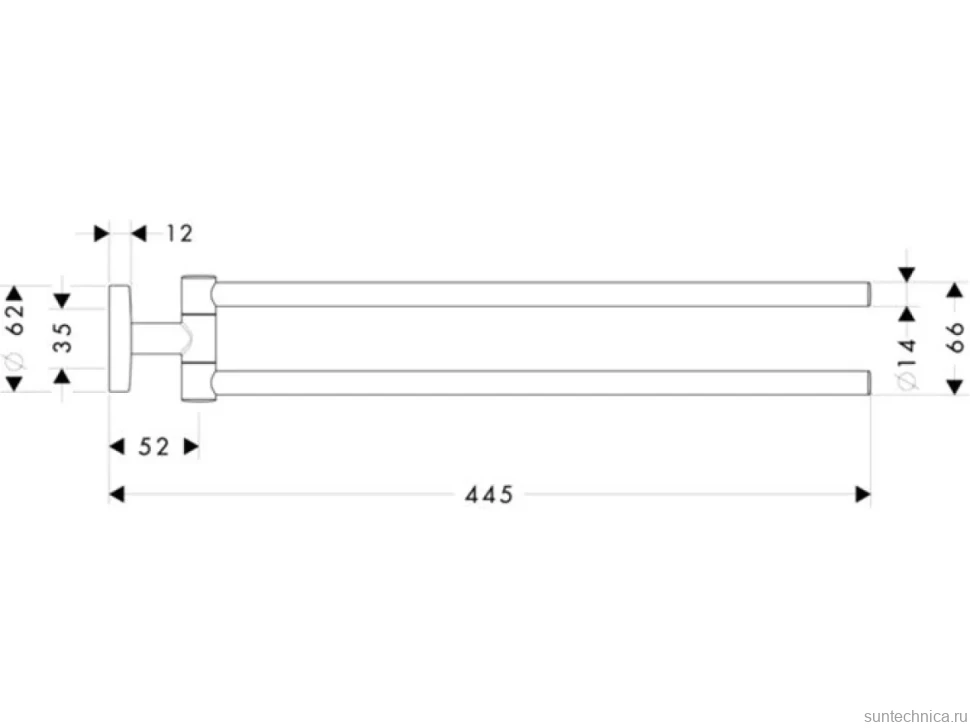 Набор Мыльница Hansgrohe Logis + Дозатор + Стакан + Полотенцедержатель 40512000 двойной + Полотенцедержатель 60 см + Ершик + Держатель с крышкой + Крючок