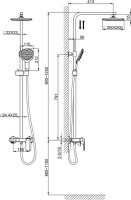 Душевая стойка D&K Berlin Technische DA1433715A02 черный