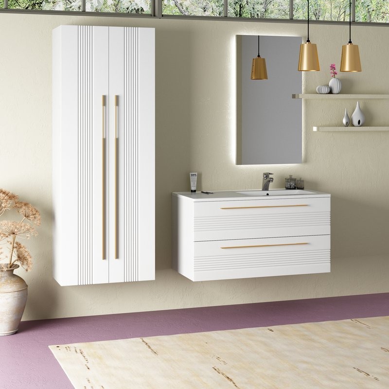 Тумба с раковиной Sanvit Соната 2-100 R 2 ящика, белая
