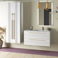 Тумба с раковиной Sanvit Соната 2-100 R 2 ящика, белая