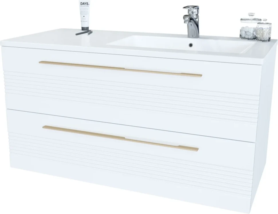 Тумба с раковиной Sanvit Соната 2-100 R 2 ящика, белая