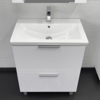 Тумба с раковиной Comforty Лима 70Н2 напольная, 2 ящика, матовая белая