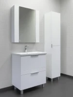 Тумба с раковиной Comforty Лима 70Н2 напольная, 2 ящика, матовая белая