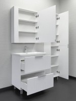 Тумба с раковиной Comforty Лима 70Н2 напольная, 2 ящика, матовая белая