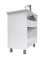 Тумба с раковиной Comforty Лима 70Н2 напольная, 2 ящика, матовая белая