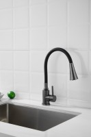 Смеситель для кухни BELZ B810 B74810-3 с гибким изливом, оружейная сталь