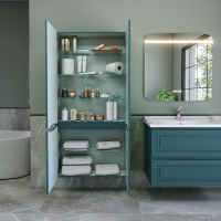 Шкаф-пенал для ванной Caprigo Wales 80 изумрудно-бирюзовый