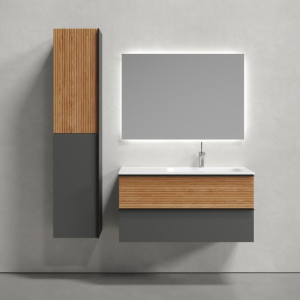 Мебель для ванной комнаты Sancos Delta 100 R дуб красный, графит