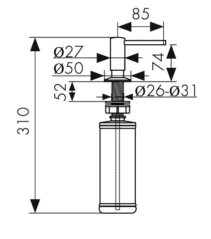 Дозатор для кухонной мойки Kaiser KH-3055 серебро