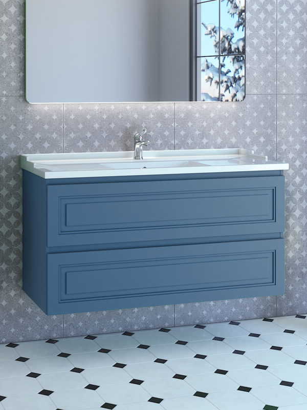 Тумба с раковиной Caprigo Wales Смальти 120 бриллиантово-синяя