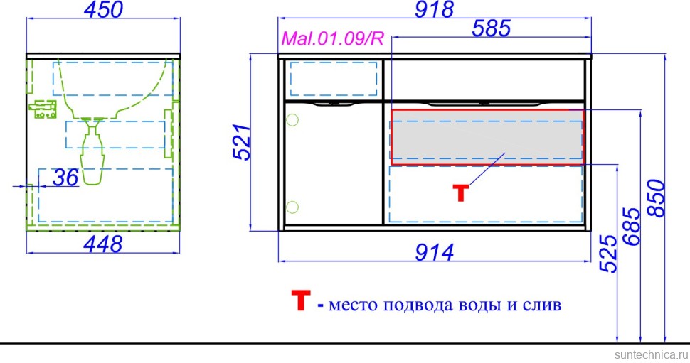 Мебель для ванной комнаты Aqwella 5 stars Malaga 90 R крафт темный