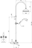 Душевая стойка Webert Ottocento OT721208010 золото