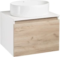 Тумба с раковиной Runo Бари 60 крафтовый дуб, раковина Ovale 50