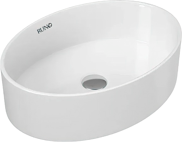 Тумба с раковиной Runo Бари 60 крафтовый дуб, раковина Ovale 50