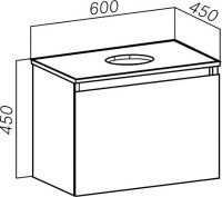 Тумба с раковиной Runo Бари 60 крафтовый дуб, раковина Ovale 50