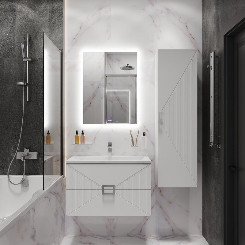 Тумба под раковину без столешницы Grossman Луксор 60 матовая белая